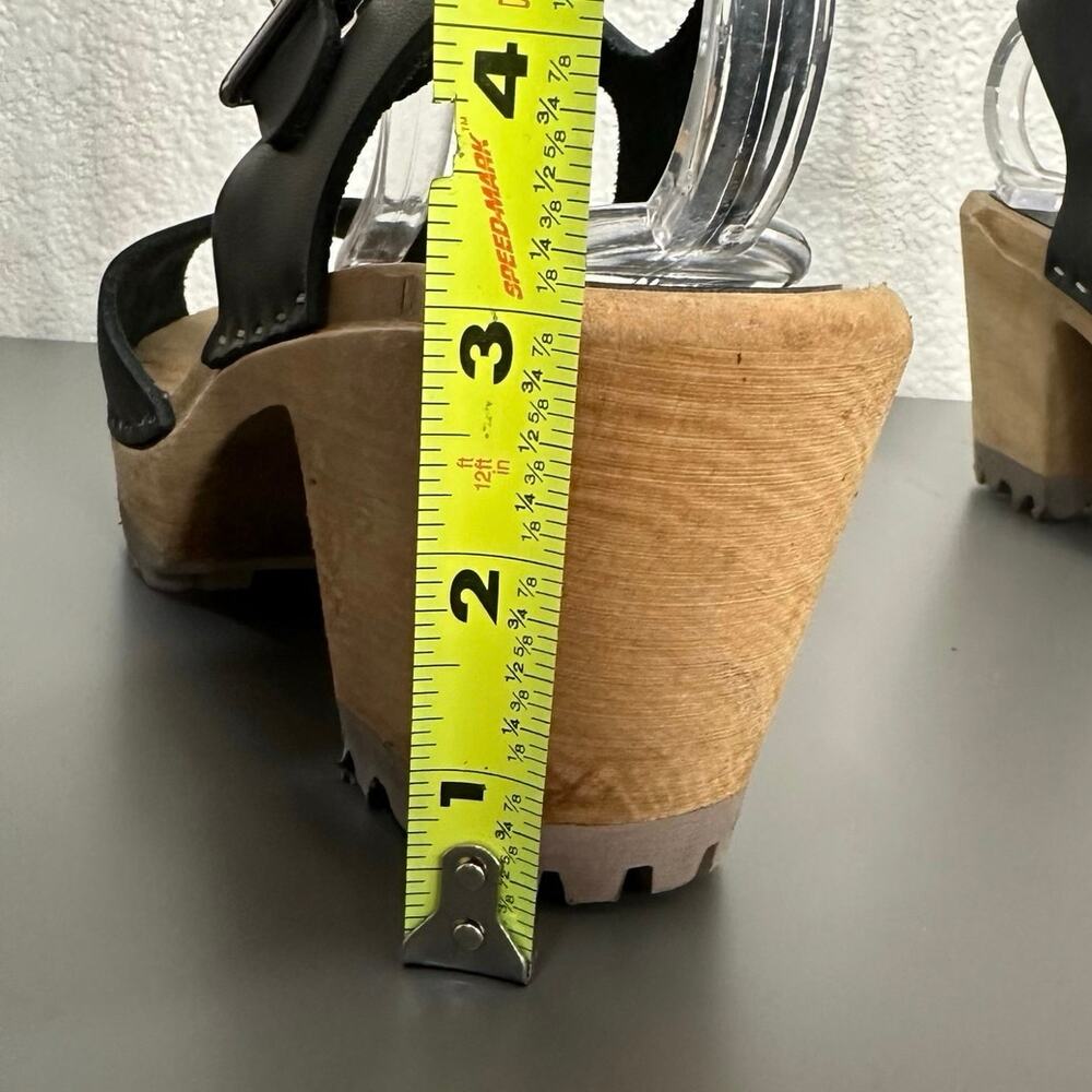Mia Shoes Black Leather Clog Sandals - Picture 12 of 14